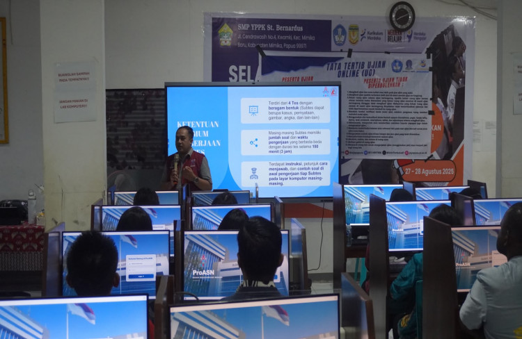 Hari Kedua Profiling ASN Mimika 2026 Berlanjut, 228 Peserta Ikuti Ujian di SMP YPPK St. Bernardus