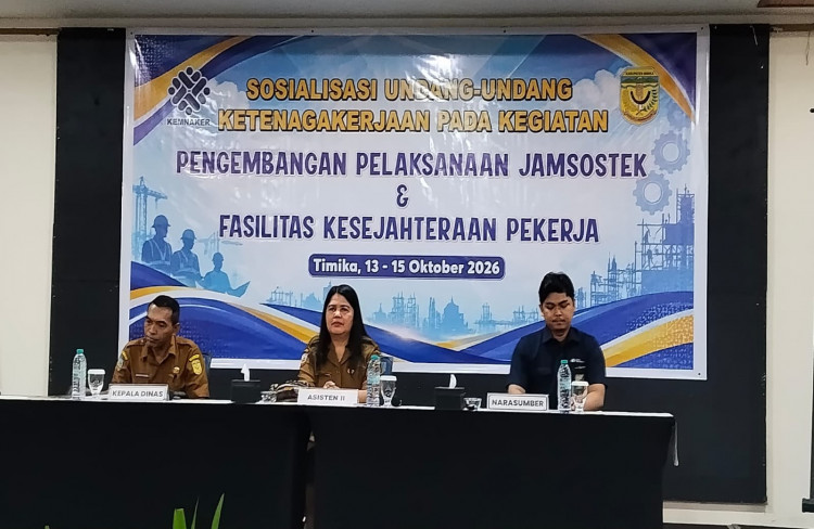 Disnaker Mimika Gelar Sosialisasi UU Ketenagakerjaan, Perkuat Perlindungan dan Kesejahteraan Pekerja